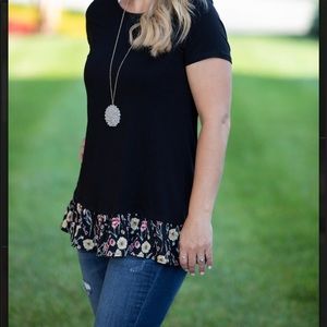 Black floral bottom top.